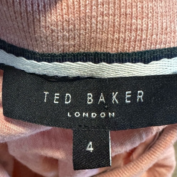 Ted Baker Polo Shirt Men's Size 4 Pink Collared Cotton Short Sleeve Chest Pocket - Picture 7 of 11